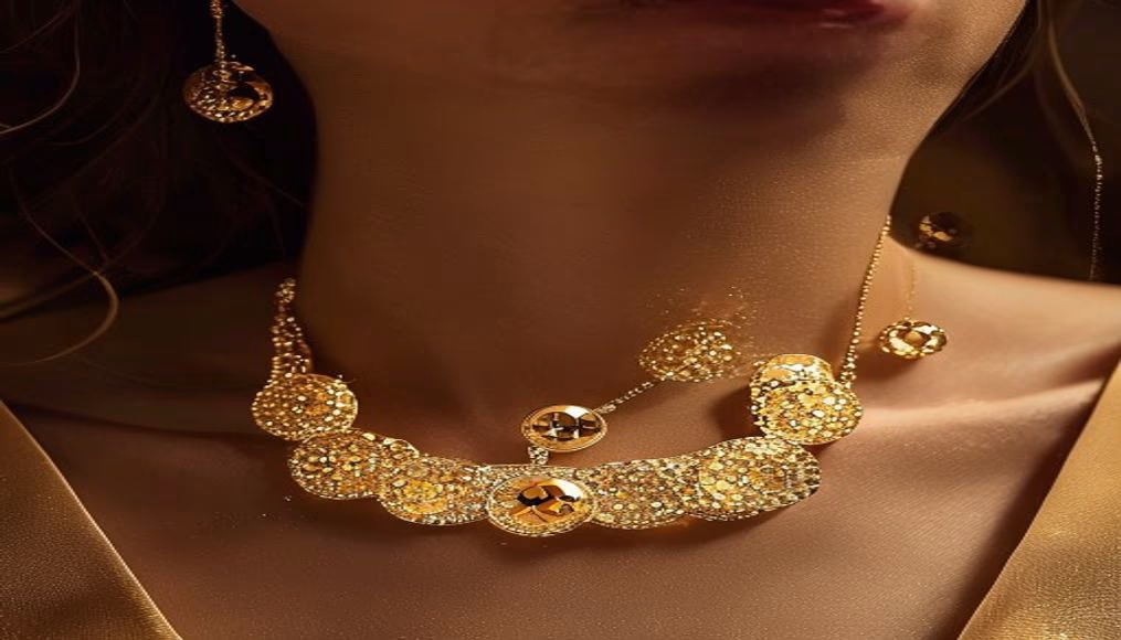 bvlgari b-zero1 necklace in luxury editorial photography