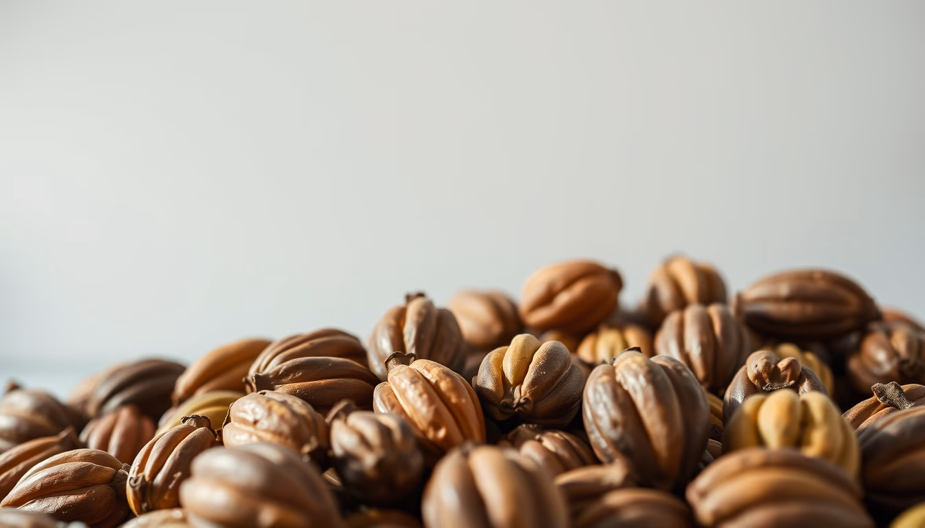 cacao pods harvested in editorial style