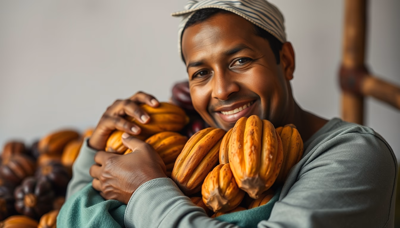 cacao pods harvested in editorial style