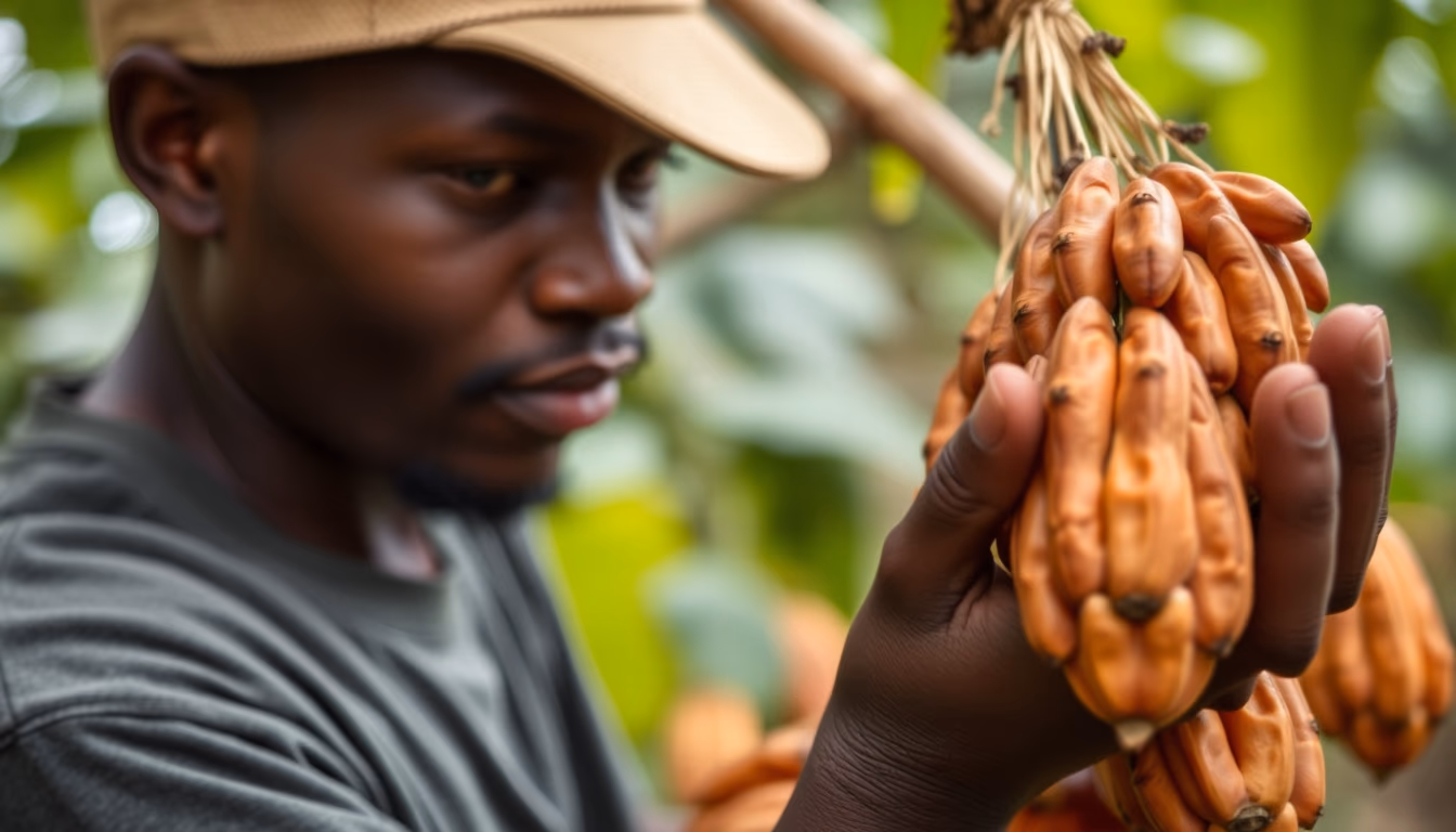 cacao pods harvested in editorial style
