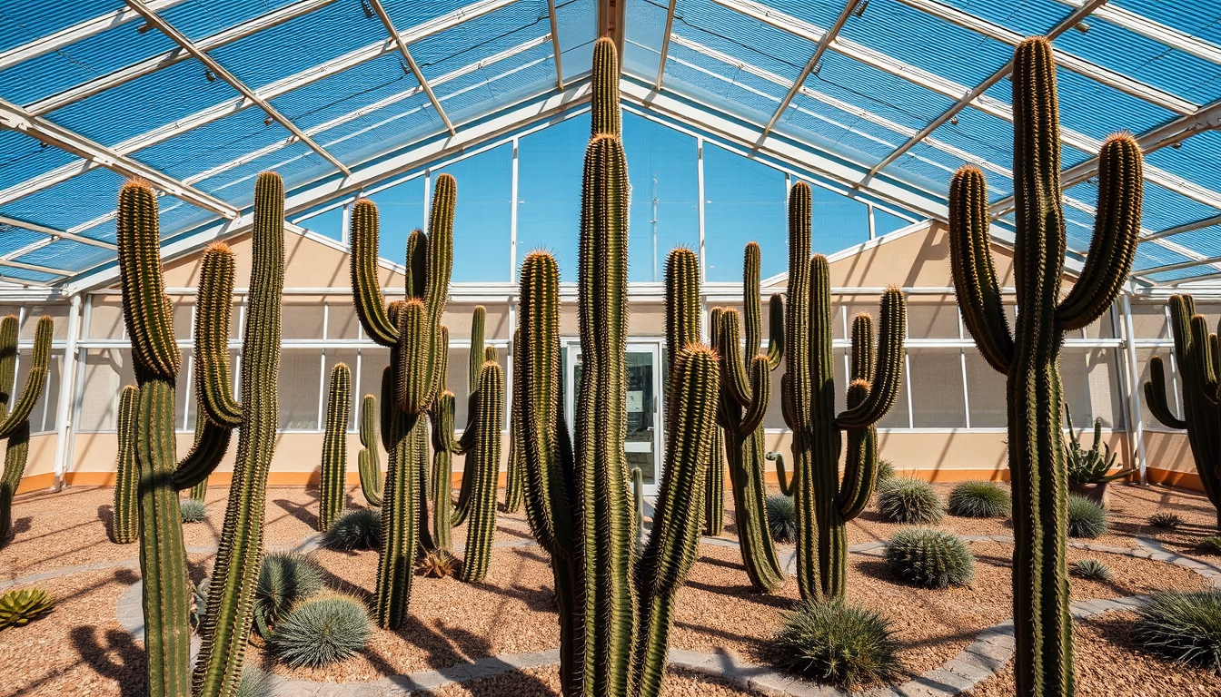cactus greenhouse desert in editorial style