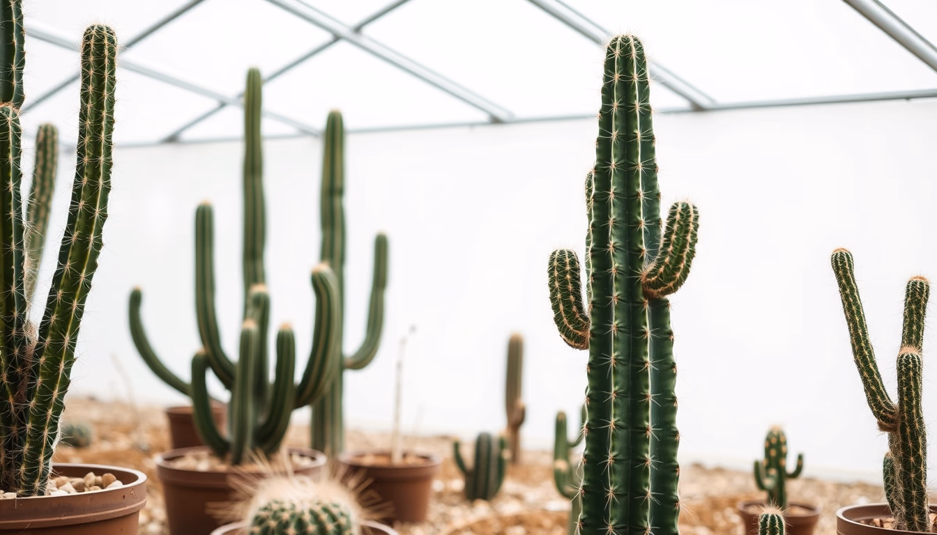 cactus greenhouse desert in editorial style