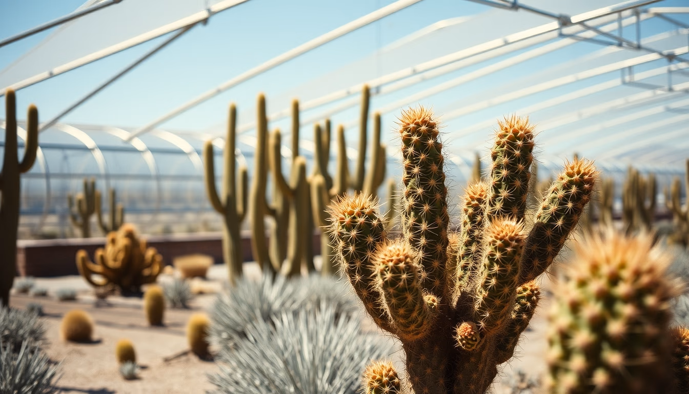 cactus greenhouse desert in editorial style