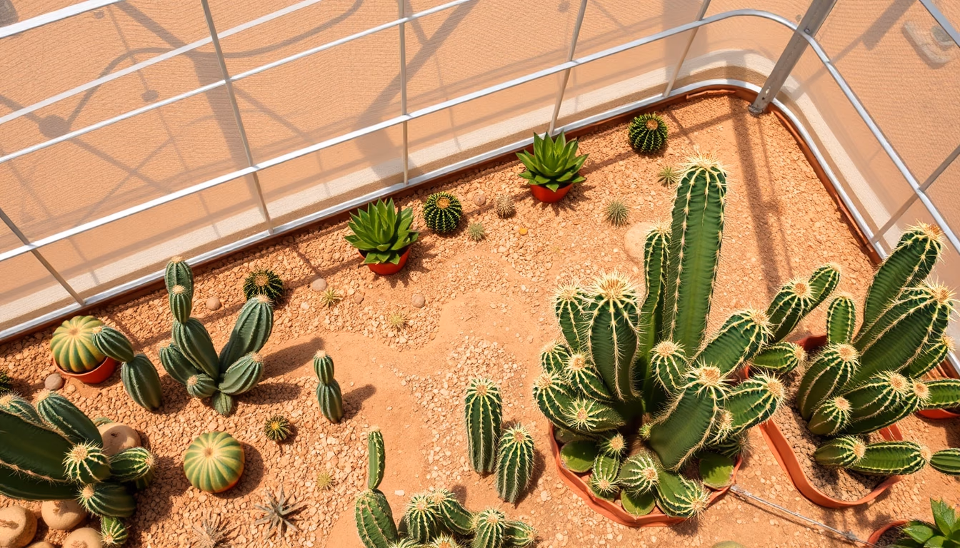cactus greenhouse desert in editorial style