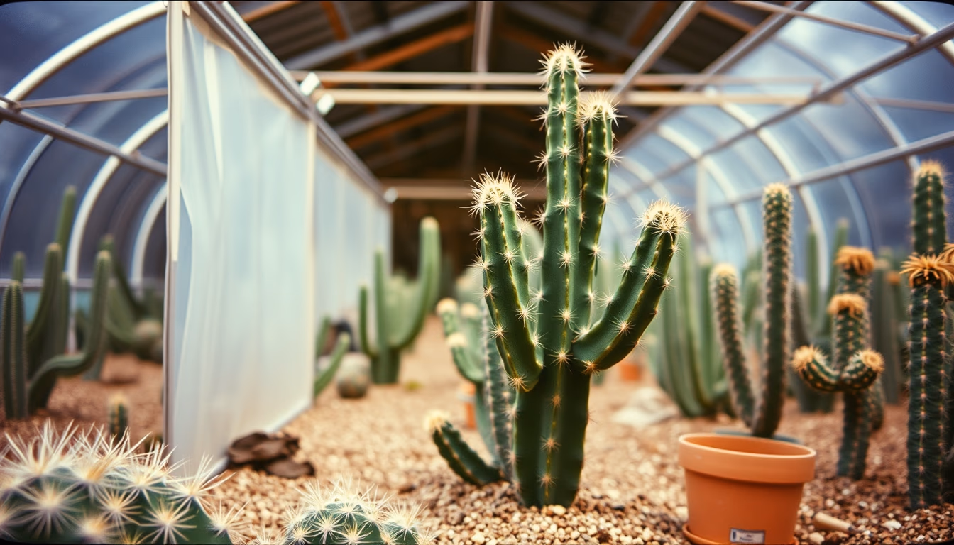 cactus greenhouse desert in editorial style