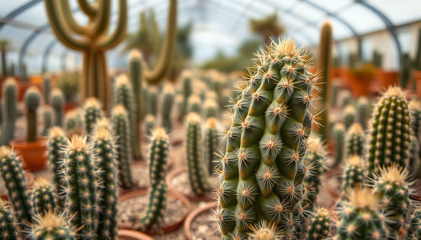 cactus greenhouse desert in editorial style