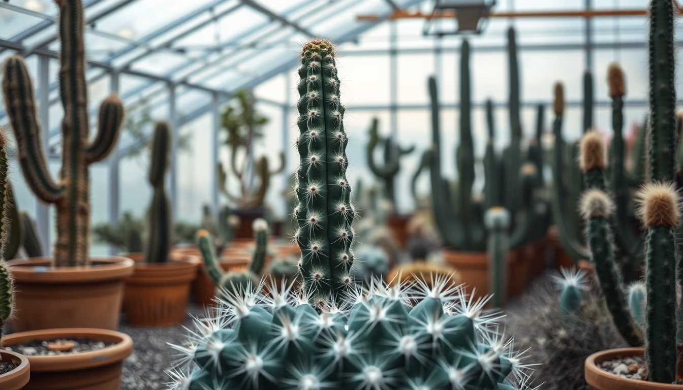 cactus greenhouse desert in editorial style