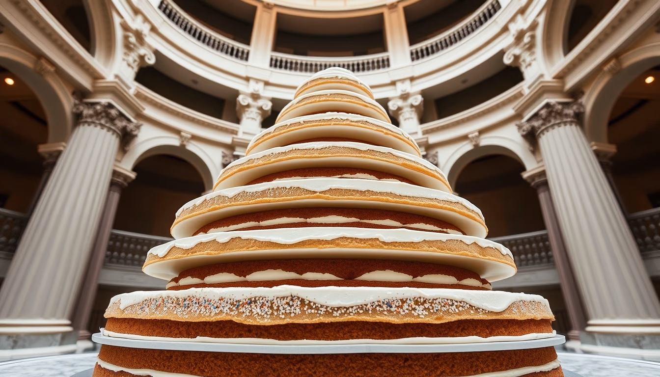 cake layered tier in editorial style