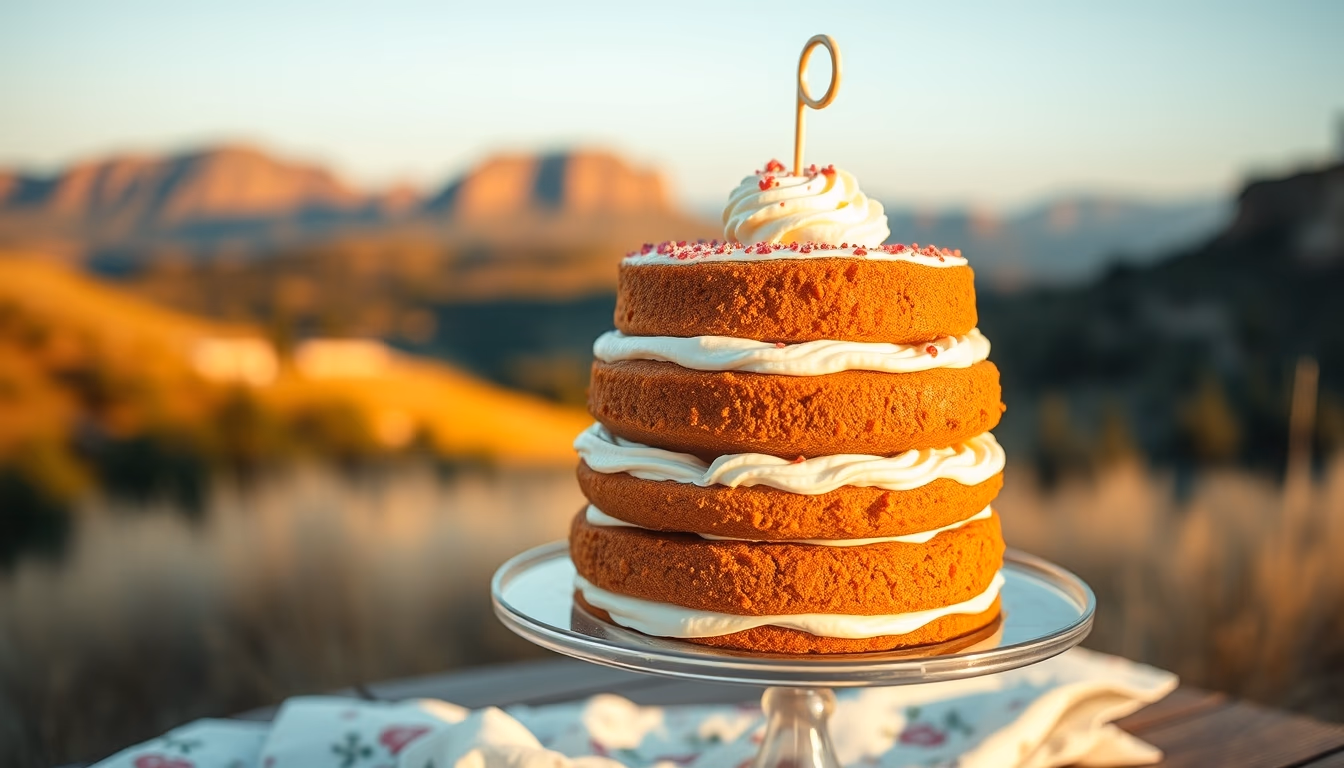 cake layered tier in editorial style