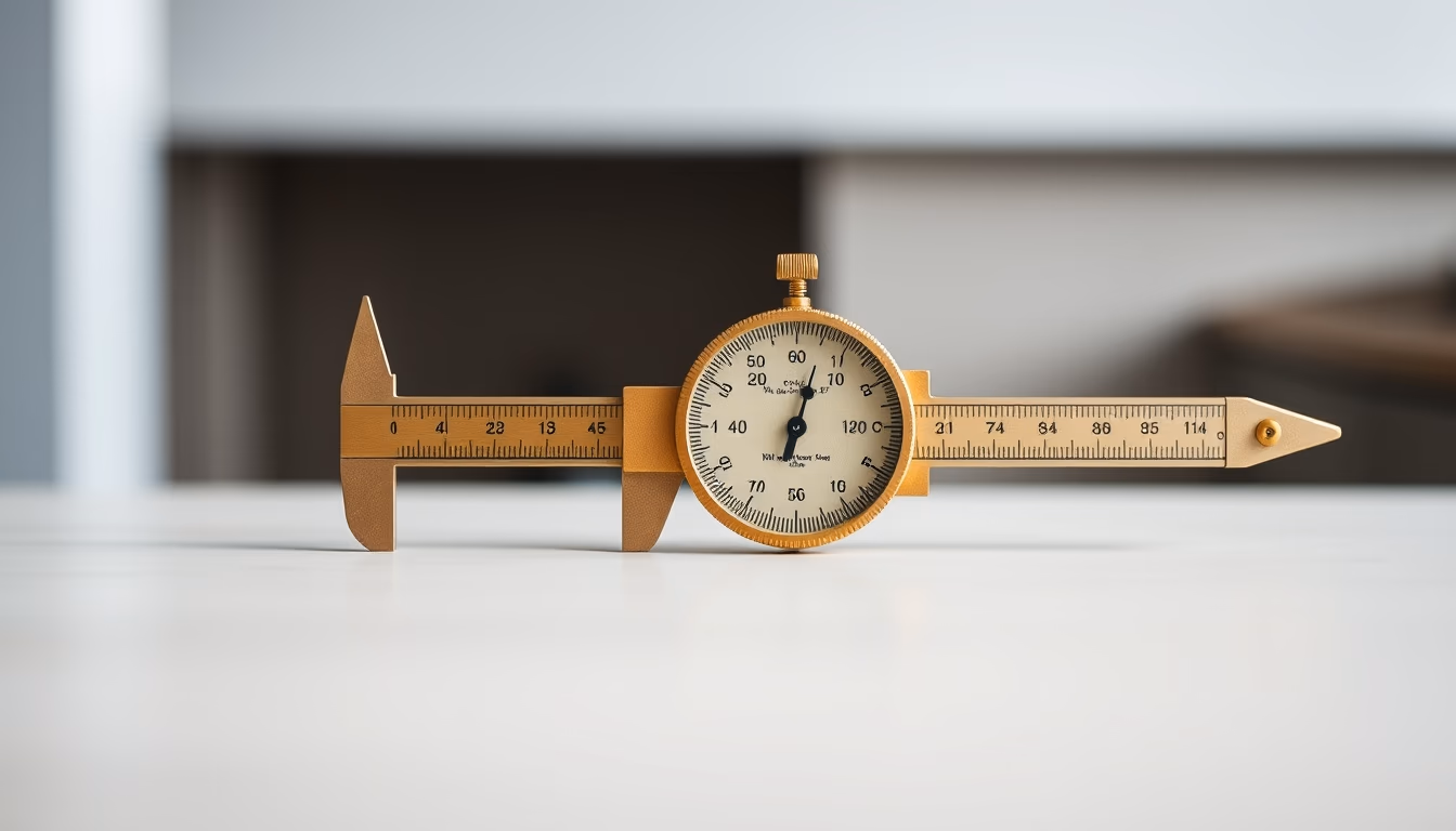 caliper vernier brass in editorial style