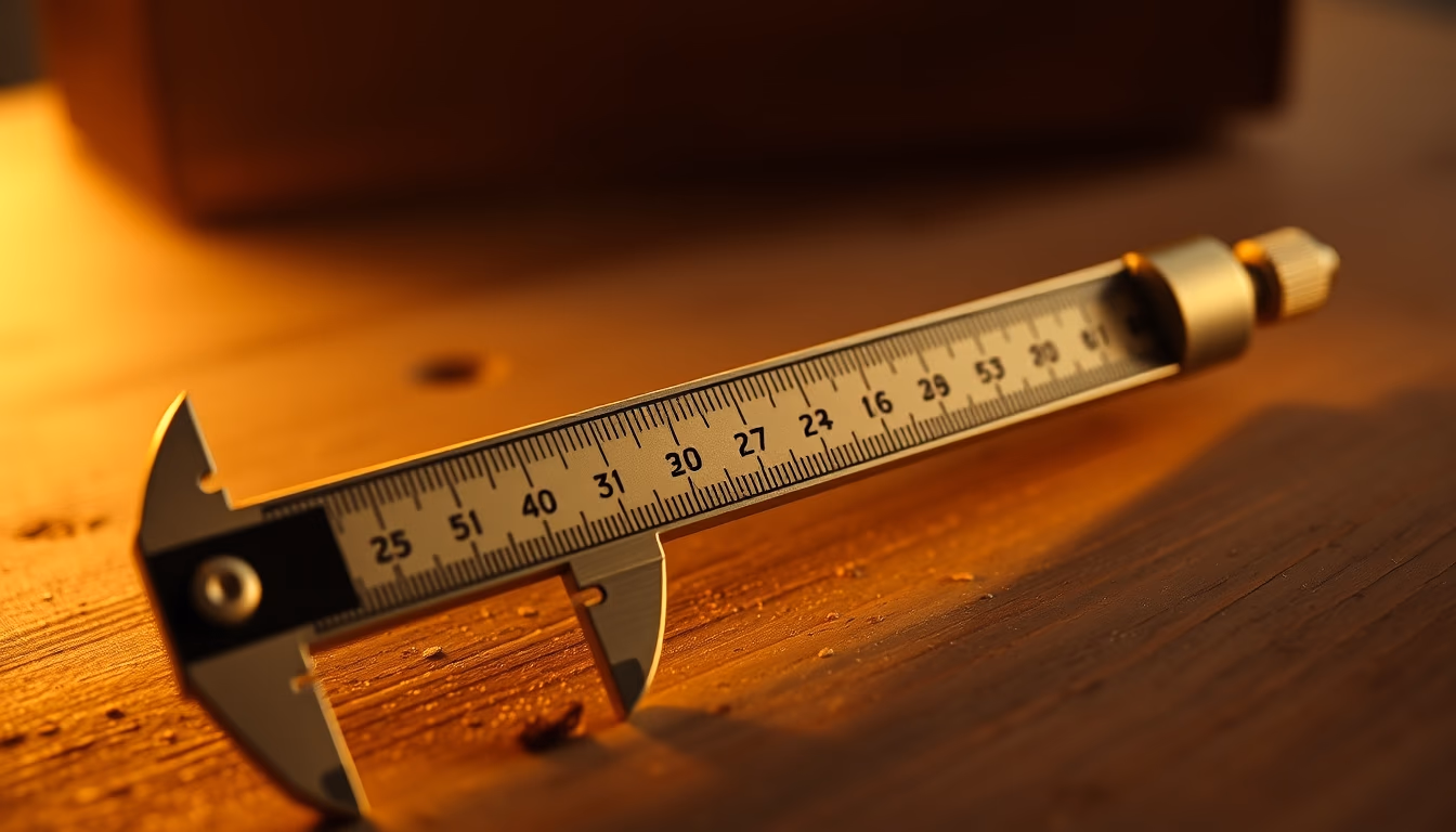 caliper vernier brass in editorial style