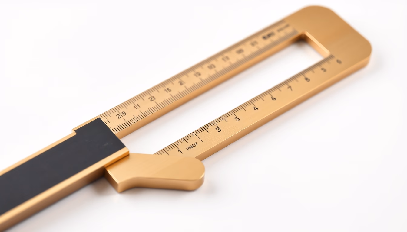 caliper vernier brass in editorial style