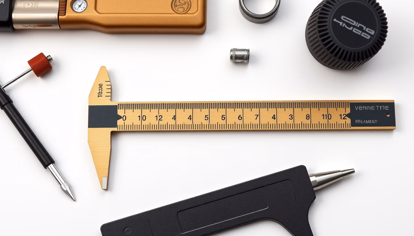 caliper vernier brass in editorial style