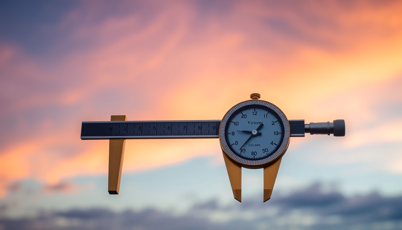 caliper vernier brass in editorial style