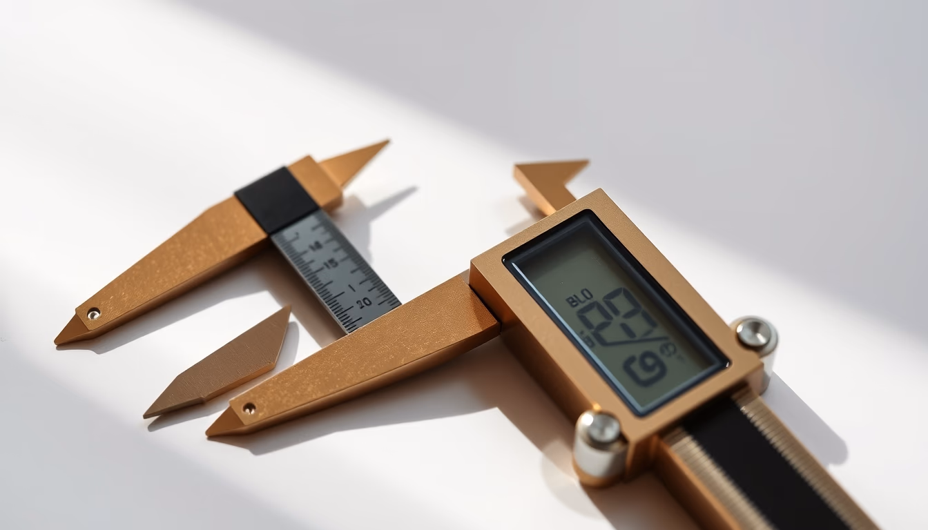 caliper vernier brass in editorial style