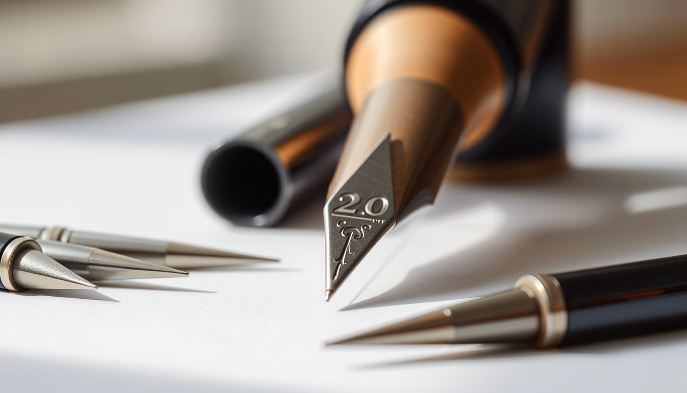 calligraphy nibs collection in editorial style