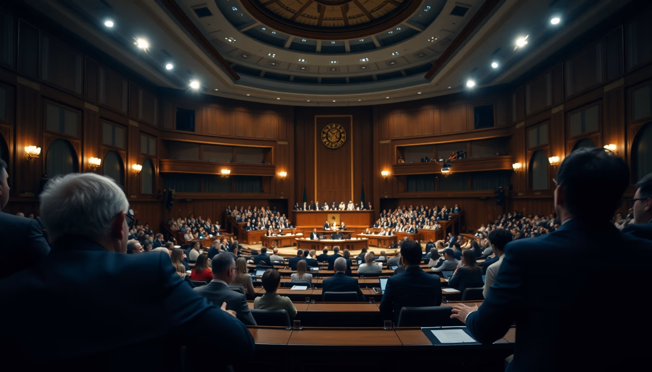 Chamber of Deputies plenary during a session vote in editorial style