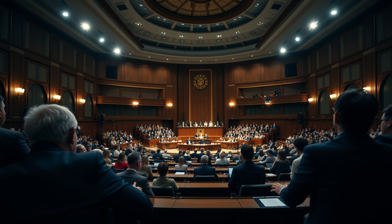 Chamber of Deputies plenary during a session vote in editorial style