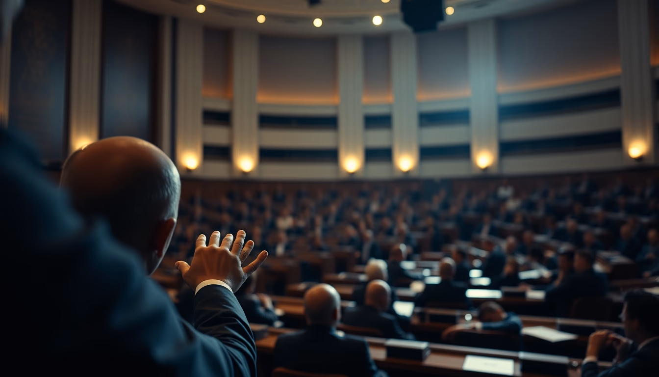 Chamber of Deputies plenary during a session vote in editorial style