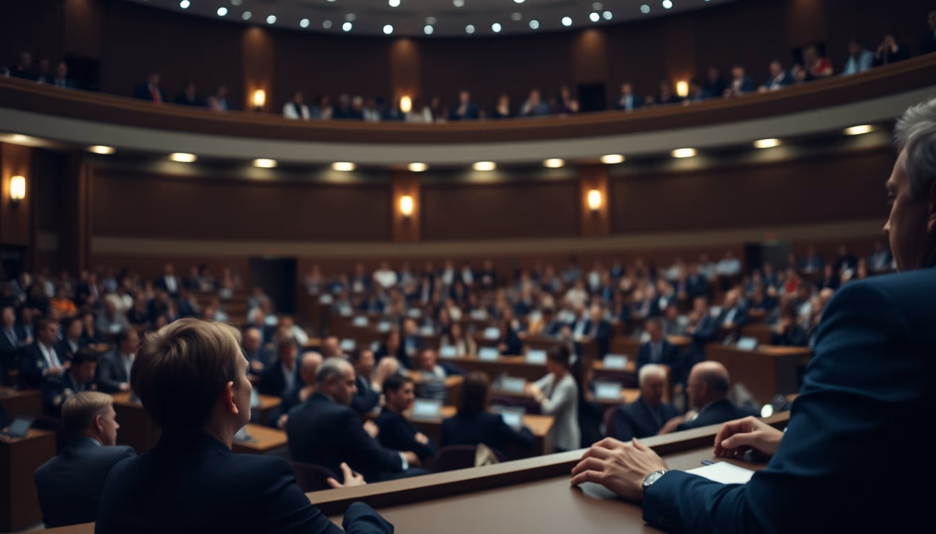 Chamber of Deputies plenary during a session vote in editorial style