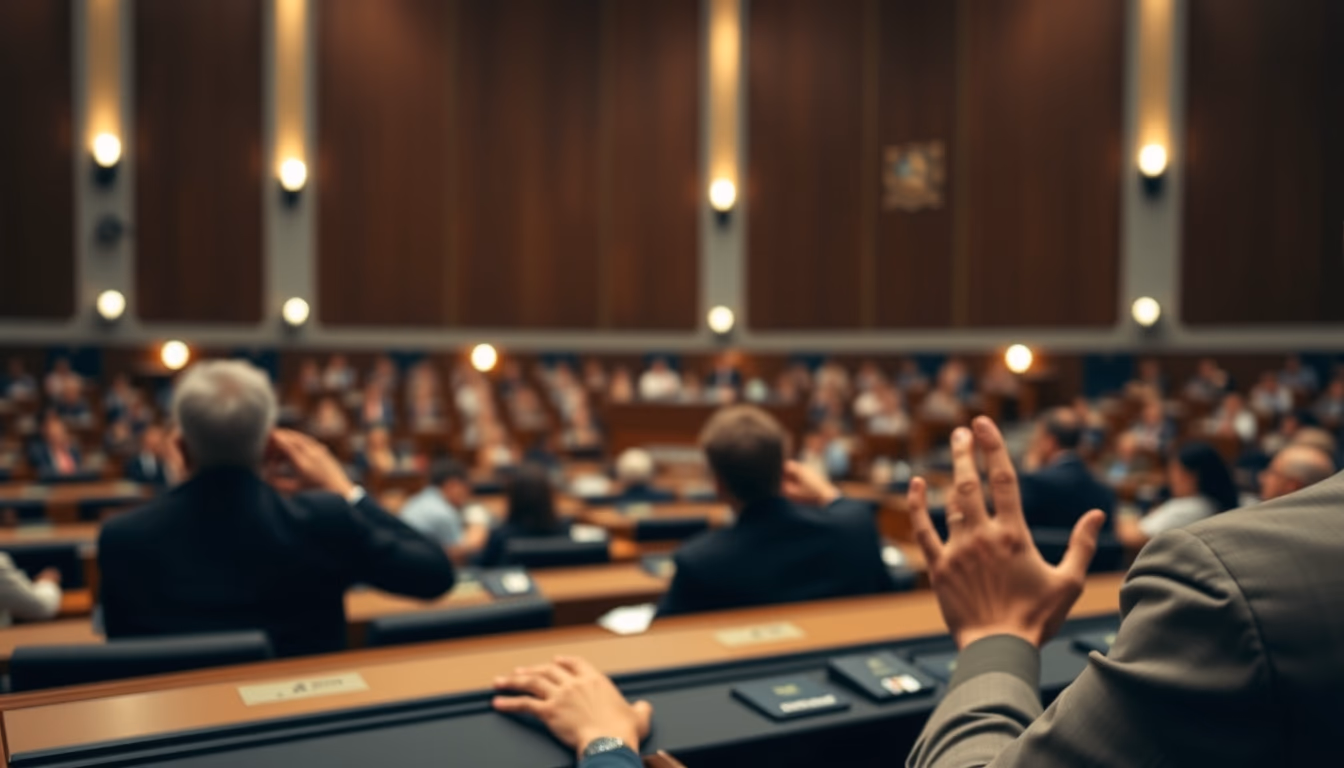 Chamber of Deputies plenary during a session vote in editorial style