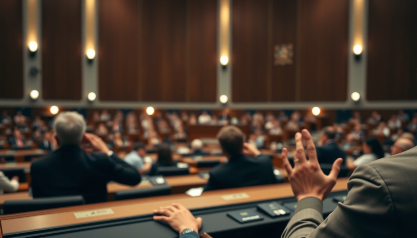 Chamber of Deputies plenary during a session vote in editorial style