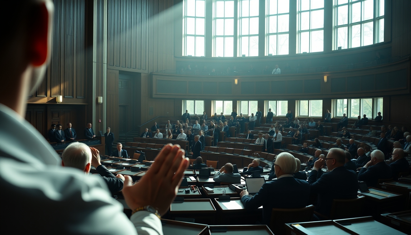 Chamber of Deputies plenary during a session vote in editorial style
