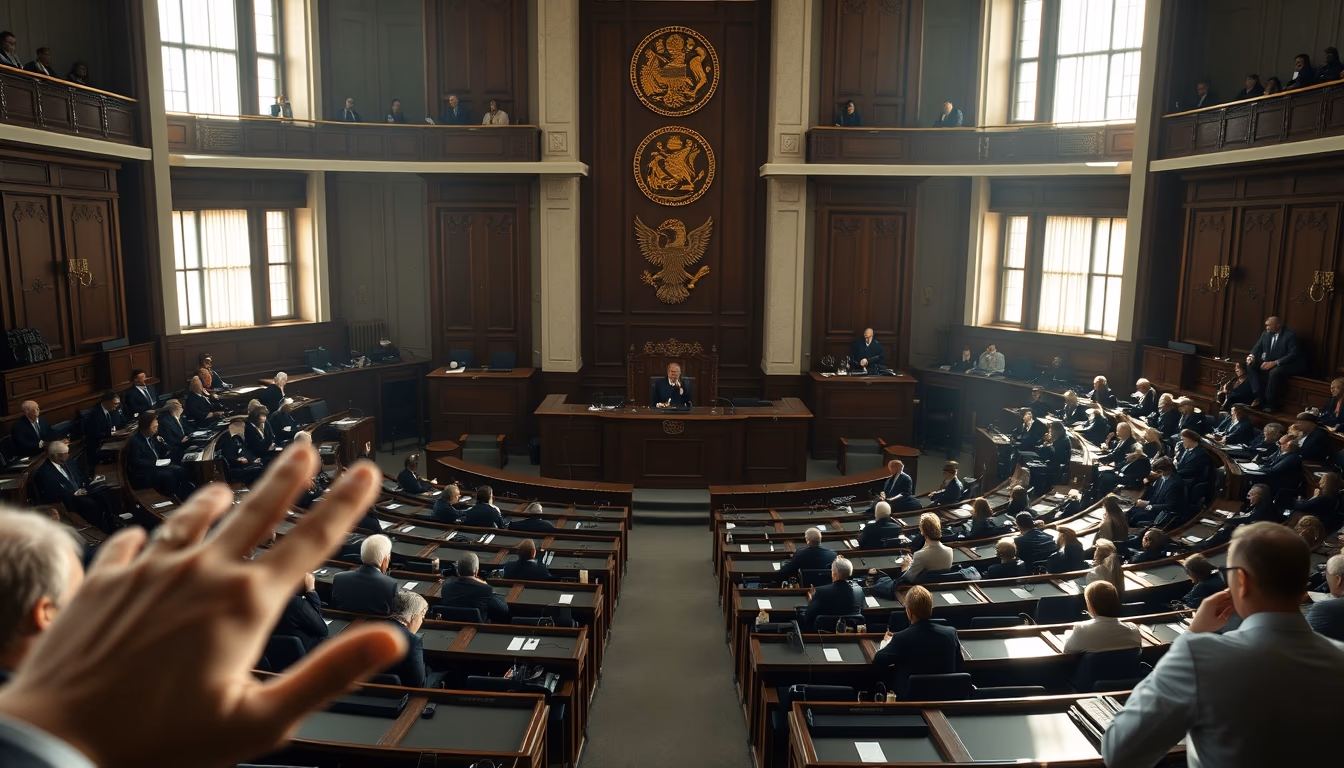 Chamber of Deputies plenary during a session vote in editorial style