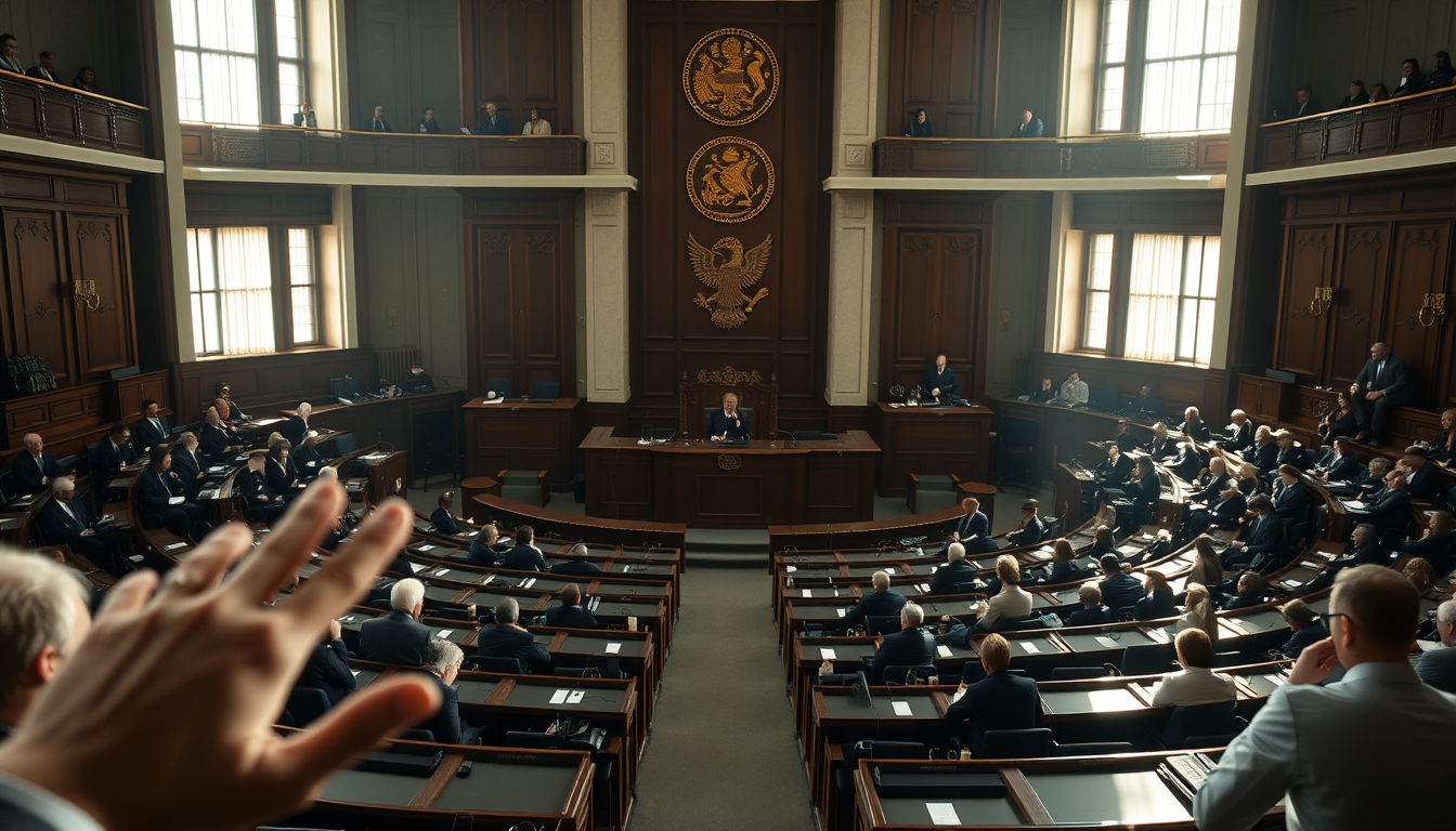 Chamber of Deputies plenary during a session vote in editorial style