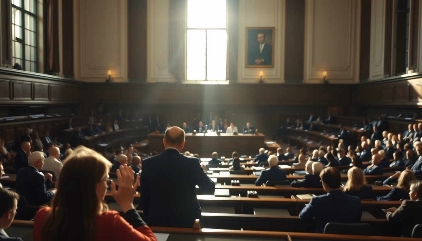 Chamber of Deputies plenary during a session vote in editorial style