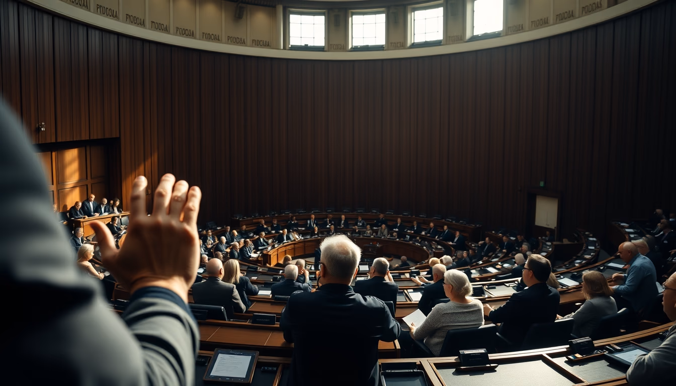 Chamber of Deputies plenary during a session vote in editorial style
