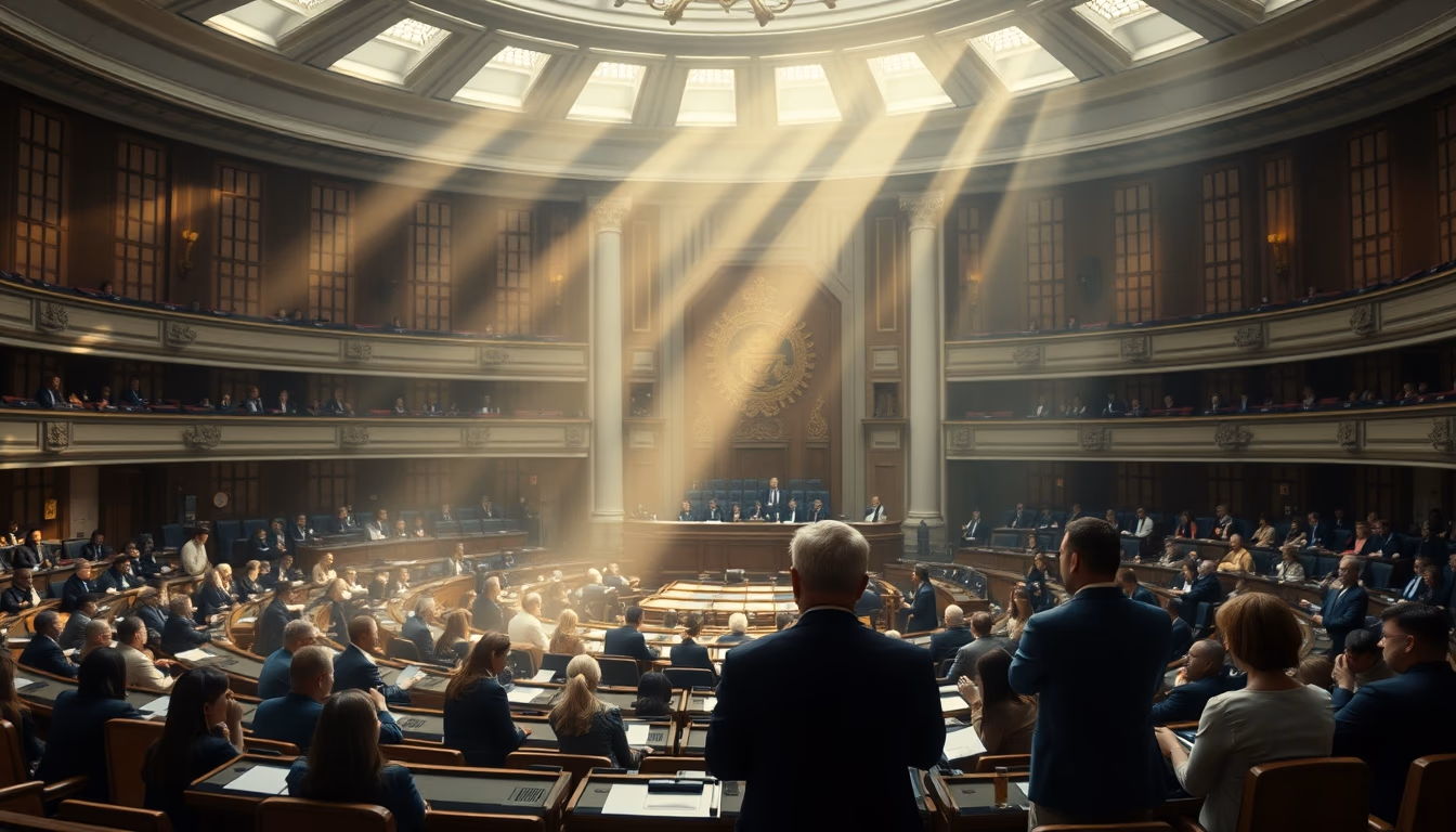 Chamber of Deputies plenary during a session vote in editorial style