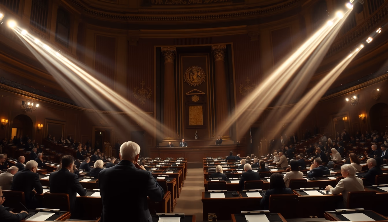Chamber of Deputies plenary during a session vote in editorial style