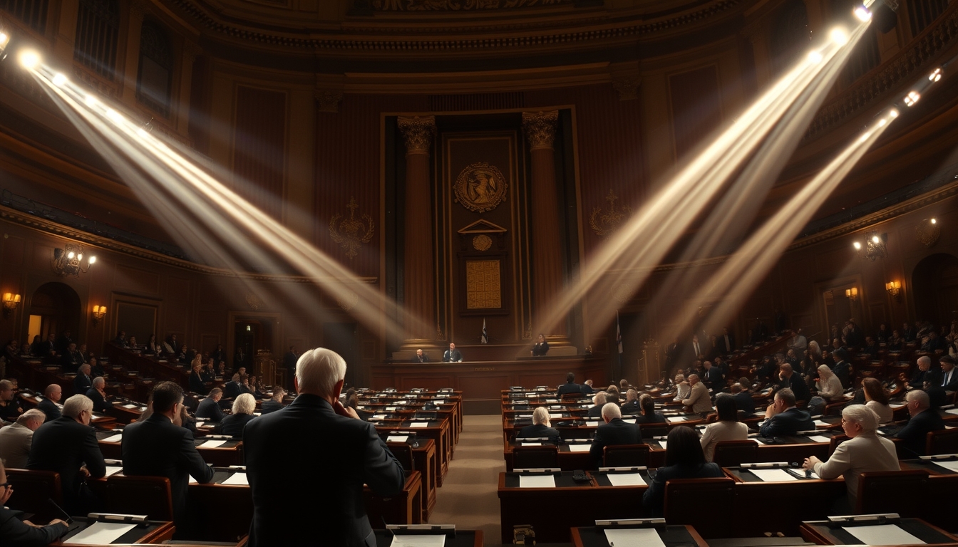 Chamber of Deputies plenary during a session vote in editorial style