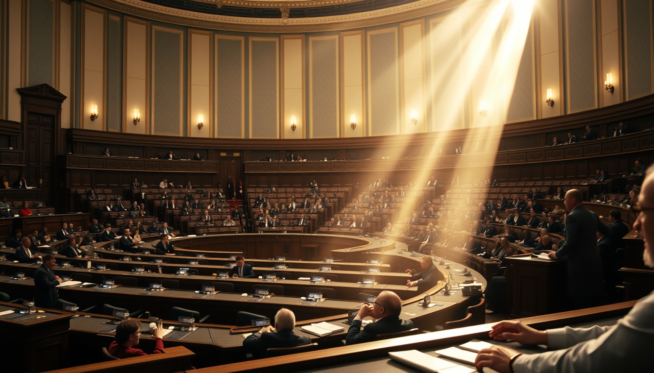 Chamber of Deputies plenary during a session vote in editorial style