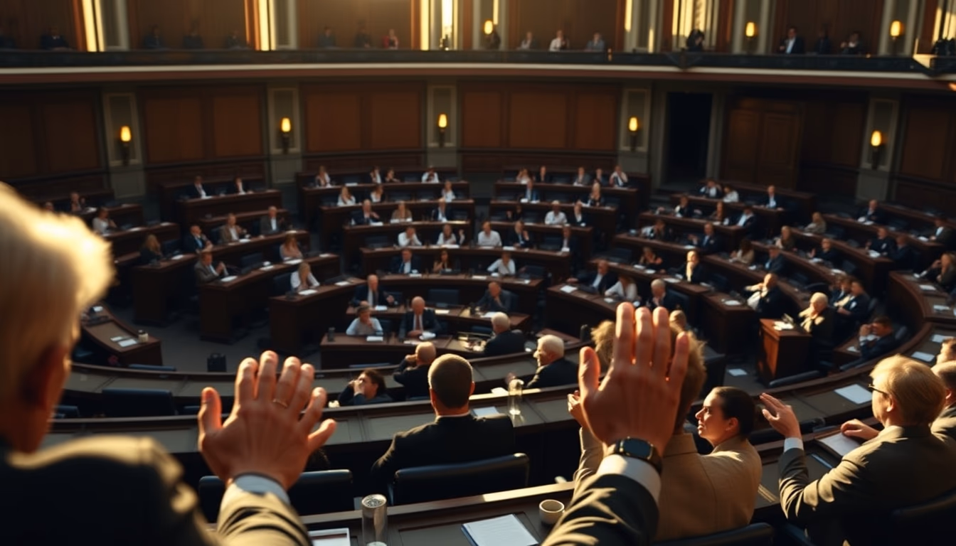 Chamber of Deputies plenary during a session vote in editorial style