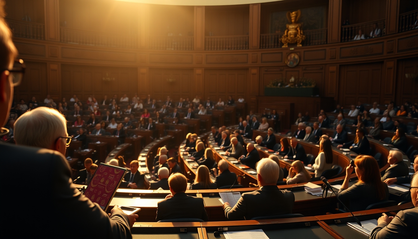 Chamber of Deputies plenary during a session vote in editorial style