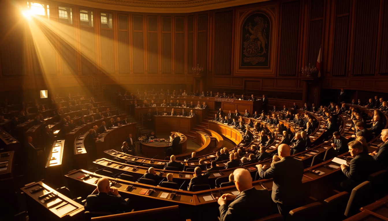 Chamber of Deputies plenary during a session vote in editorial style