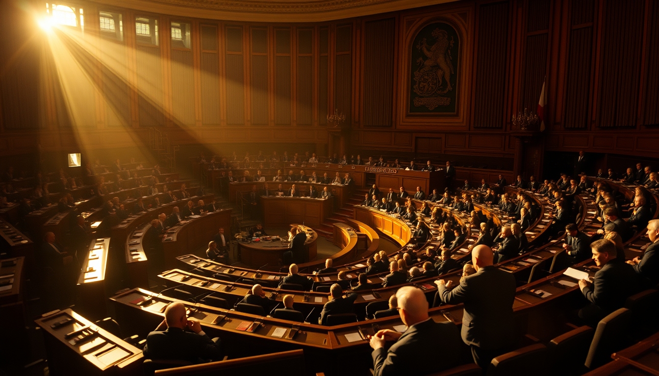 Chamber of Deputies plenary during a session vote in editorial style