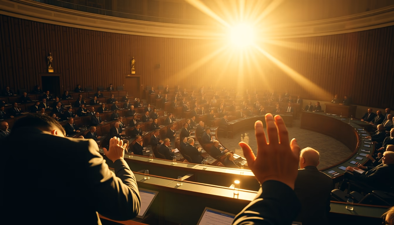 Chamber of Deputies plenary during a session vote in editorial style