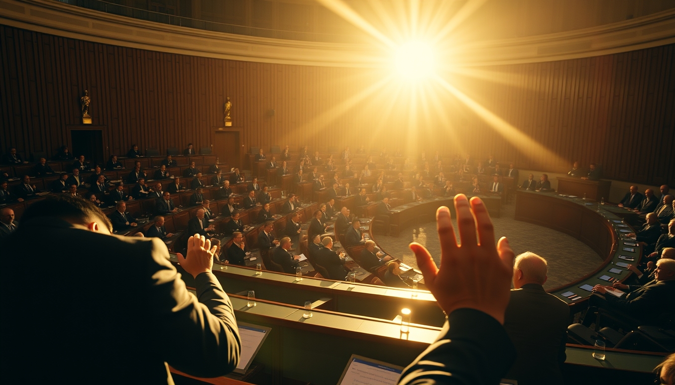 Chamber of Deputies plenary during a session vote in editorial style