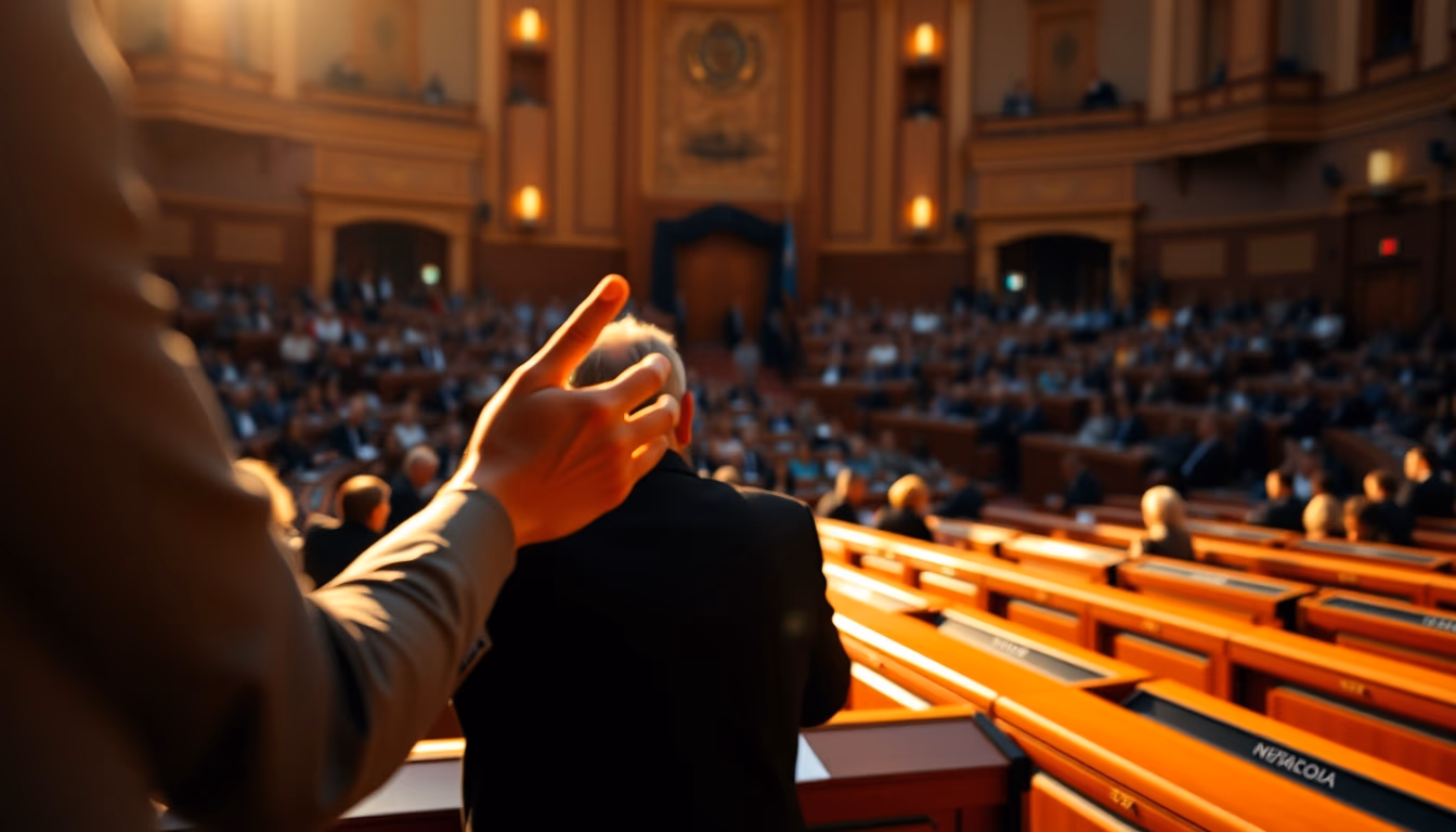 Chamber of Deputies plenary during a session vote in editorial style