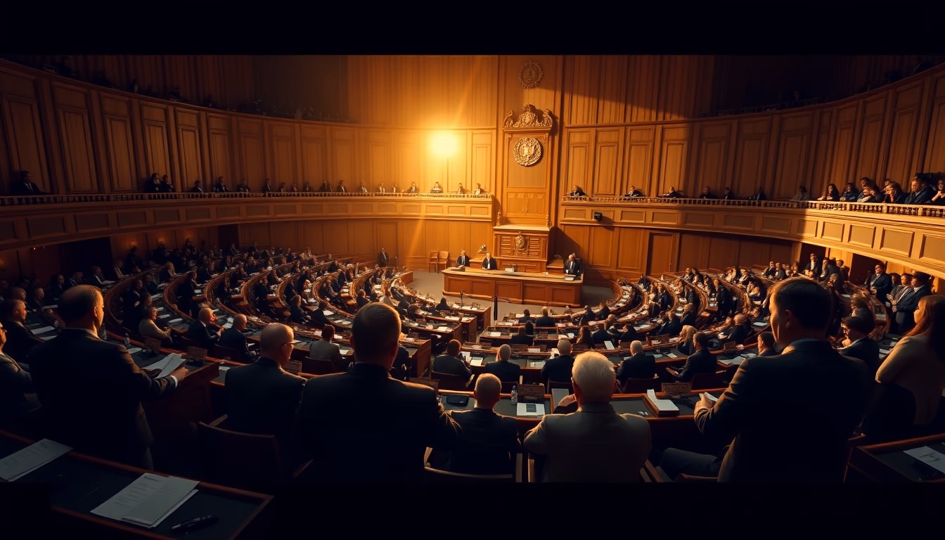 Chamber of Deputies plenary during a session vote in editorial style
