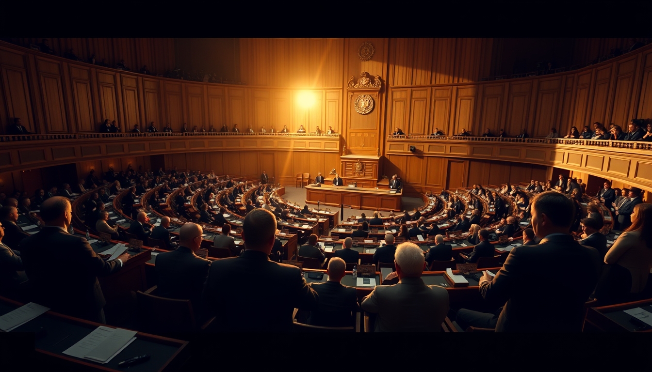 Chamber of Deputies plenary during a session vote in editorial style