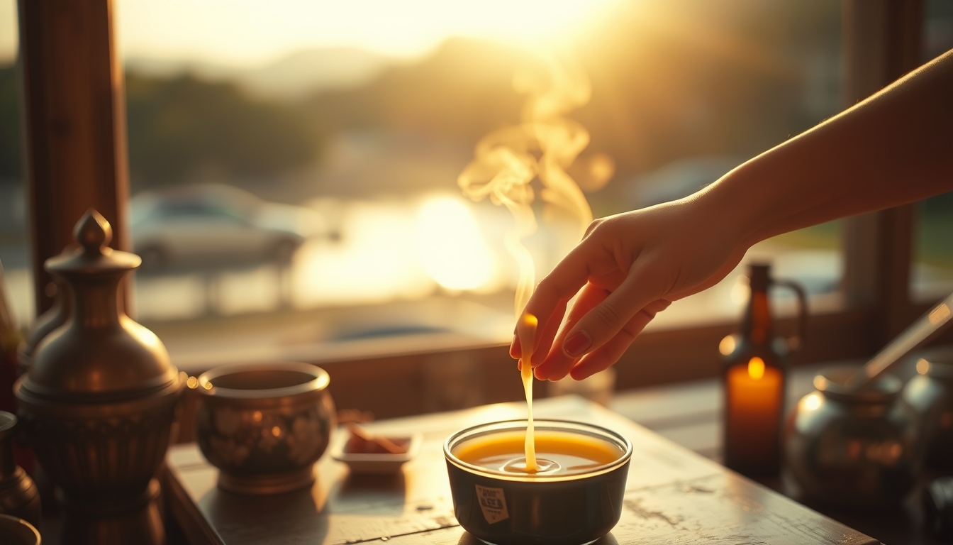 candle pouring hot wax in editorial style