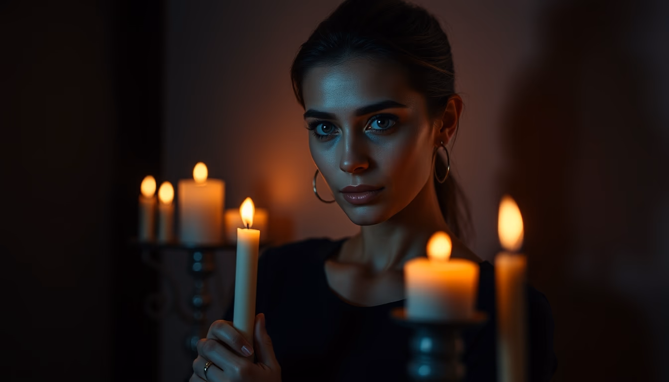 candles soft glow night in editorial style