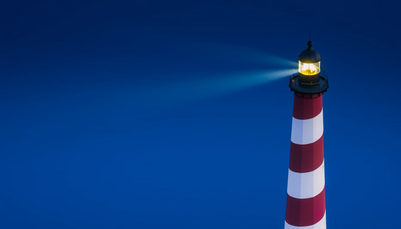cape hatteras lighthouse stripe in editorial style