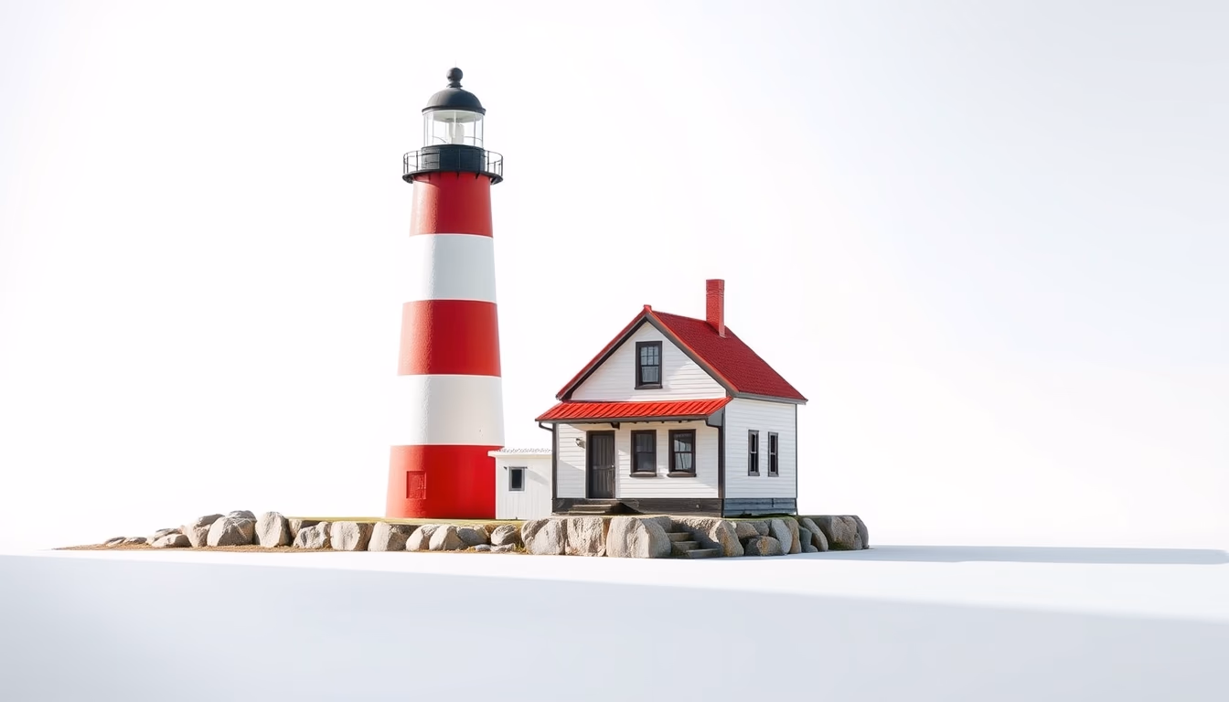 cape hatteras lighthouse stripe in editorial style