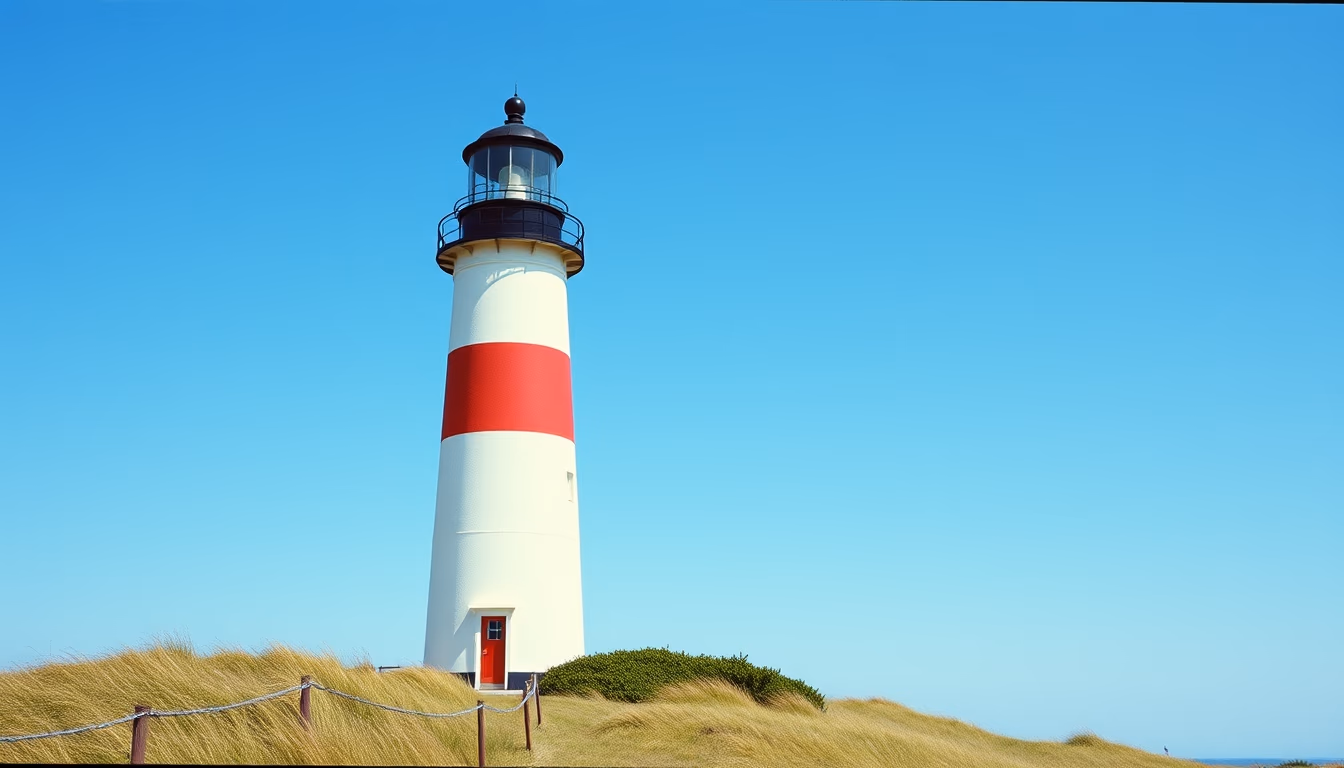 cape hatteras lighthouse stripe in editorial style