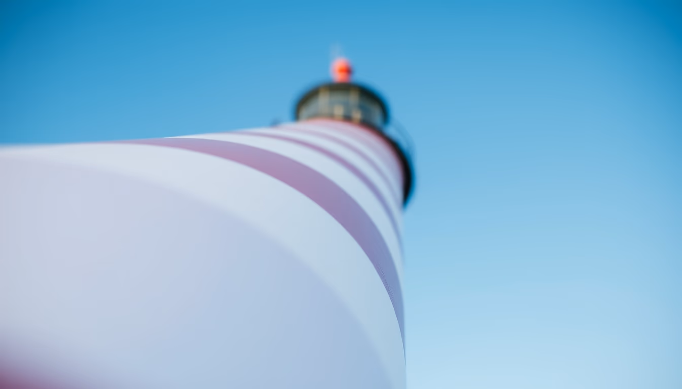 cape hatteras lighthouse stripe in editorial style